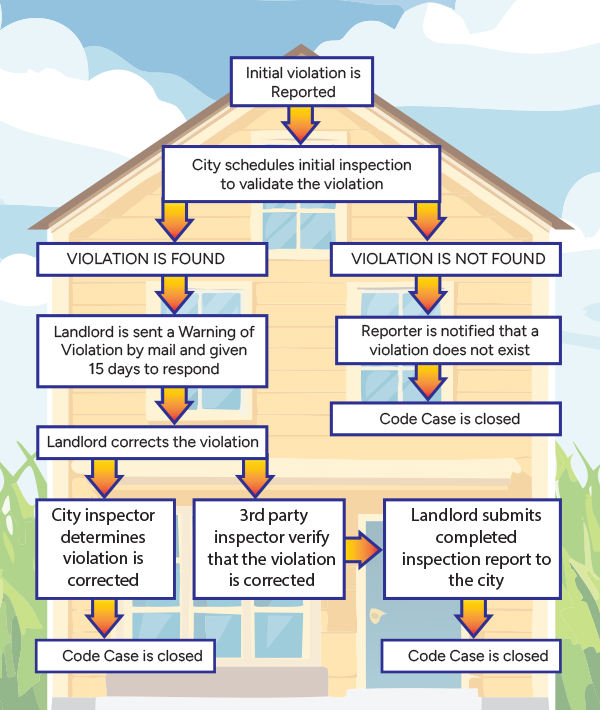 Infographic describing the violation process from report to close