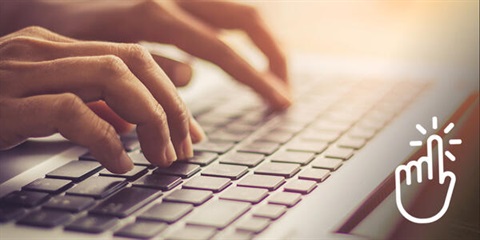 Generic fingers typing on a keyboard.