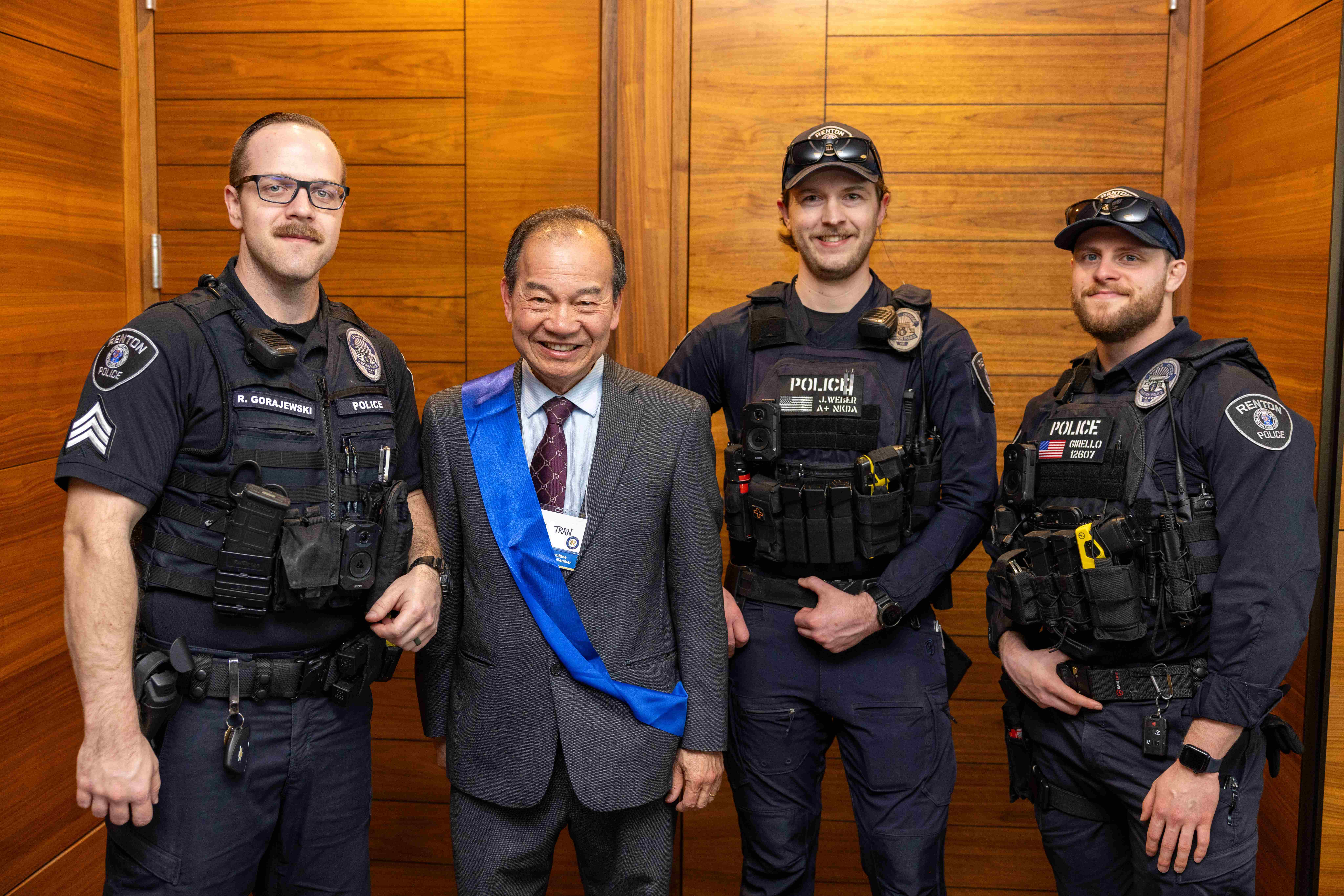 Mayor's Inclusion Task Force member with Renton Police Department at State of the City reception