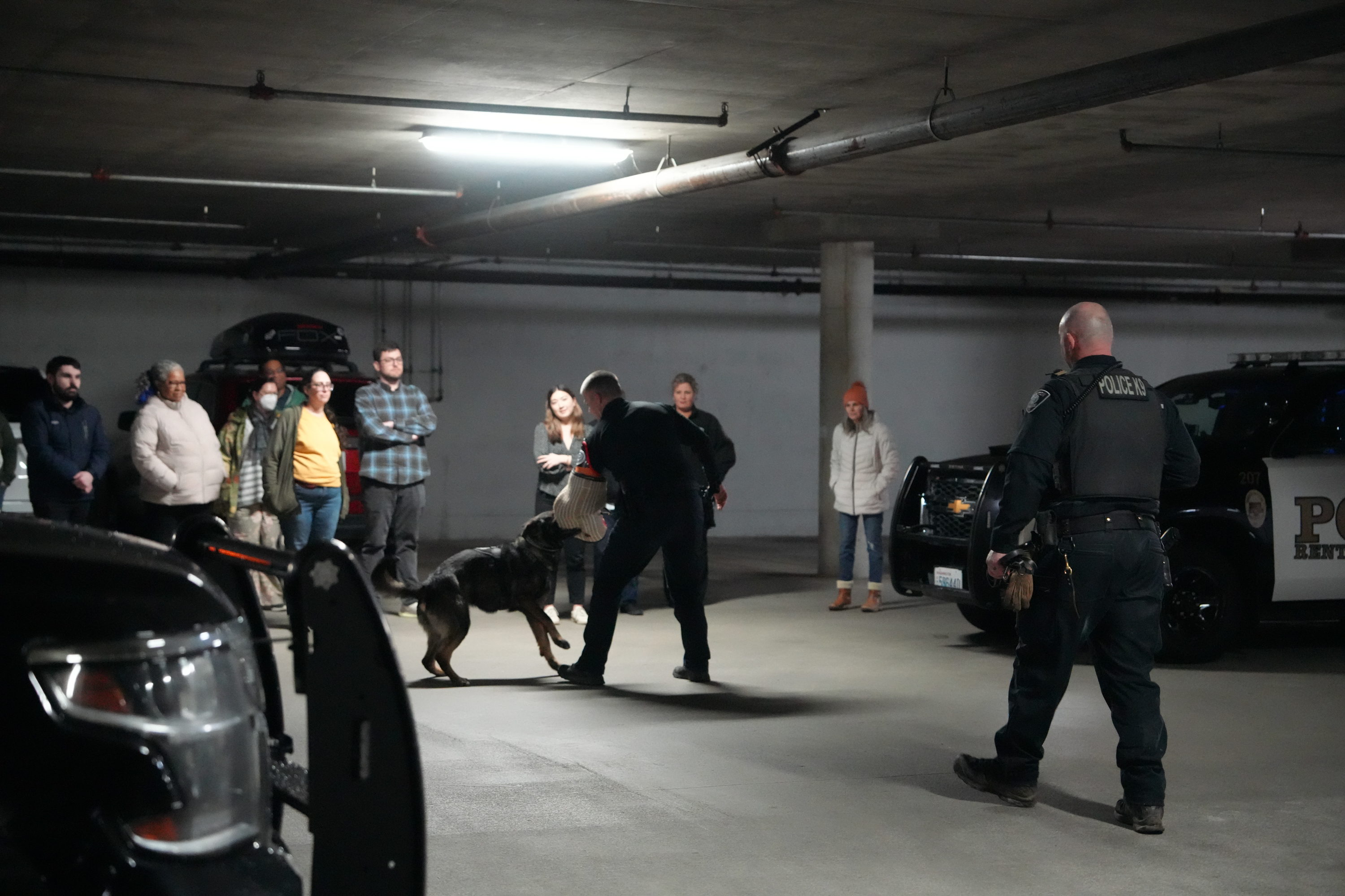 Renton-Police-Department-K9-demonstration-in-a-garage.jpg