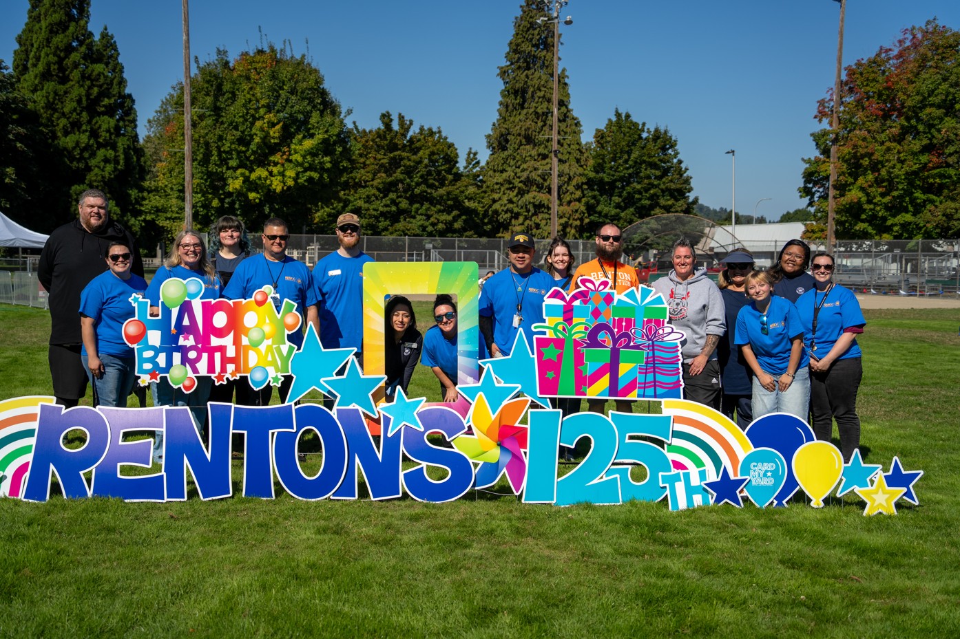 125th Birthday in the Park photo with Recreation staff smaller