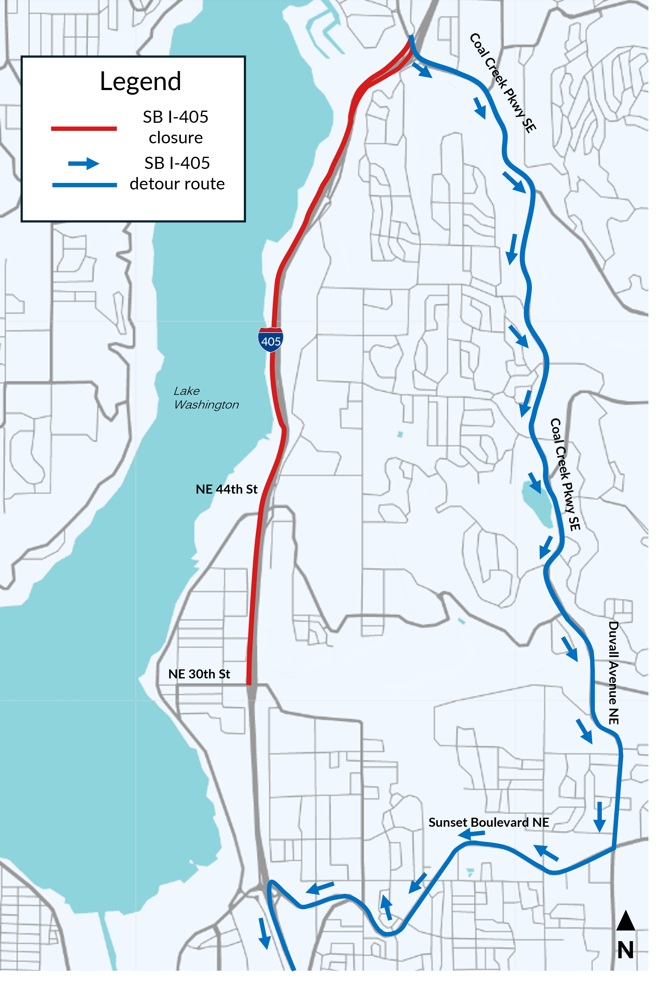 2026-08-21 Southbound detour I405 August 21-24.png