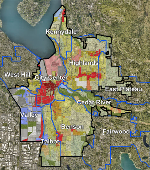 Renton map with planning areas