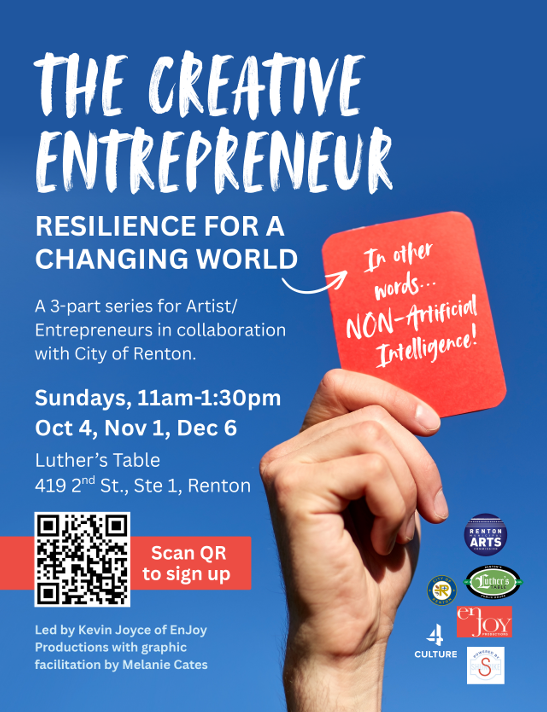 The Creative Entrepreneur event: Sundays 11 AM - 1:30 PM Oct 4, Nov 1, Dec 6