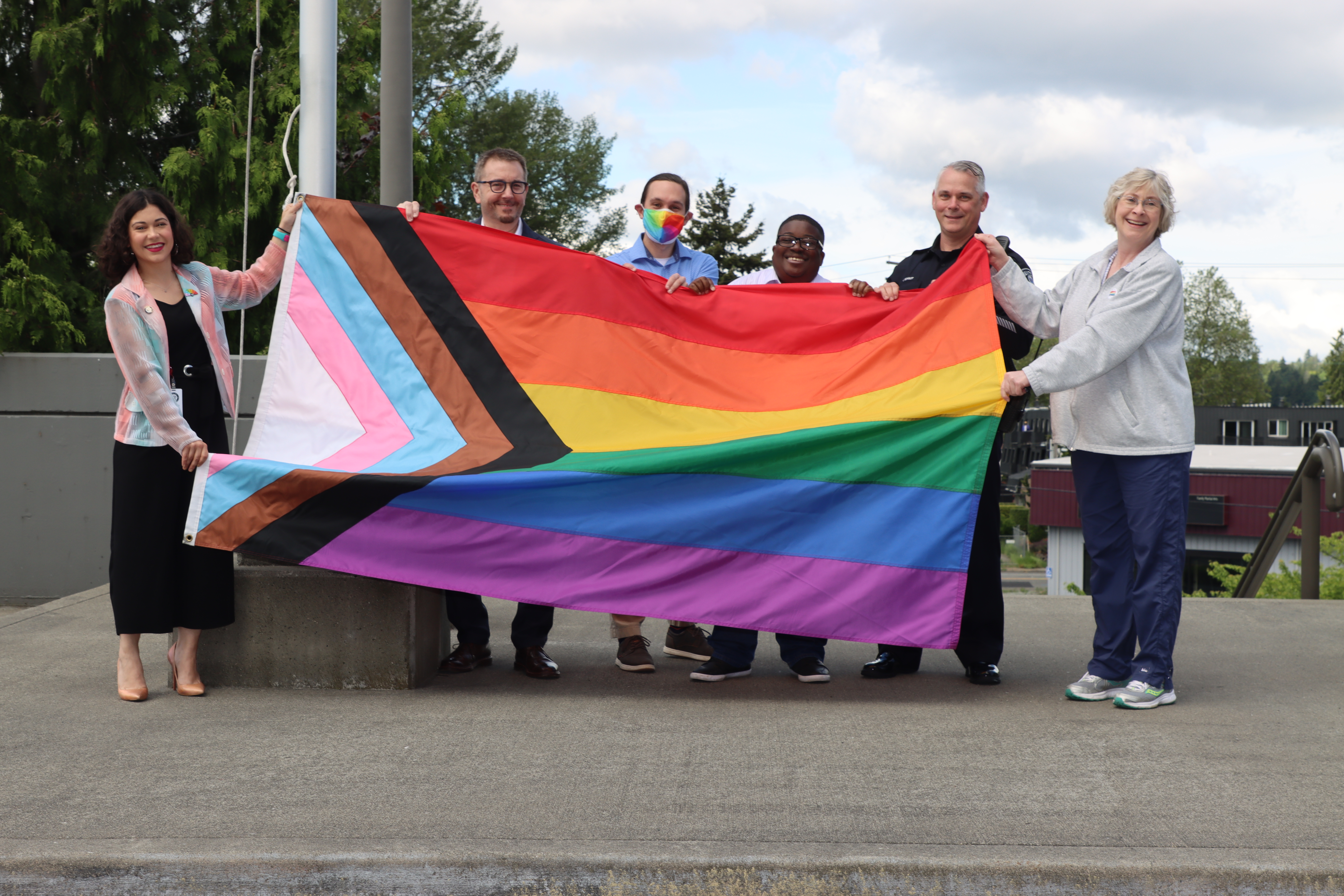 Councilmembers during Pride Flag raising