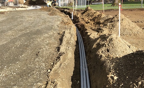 Installing Electrical Conduit at Philip Arnold park
