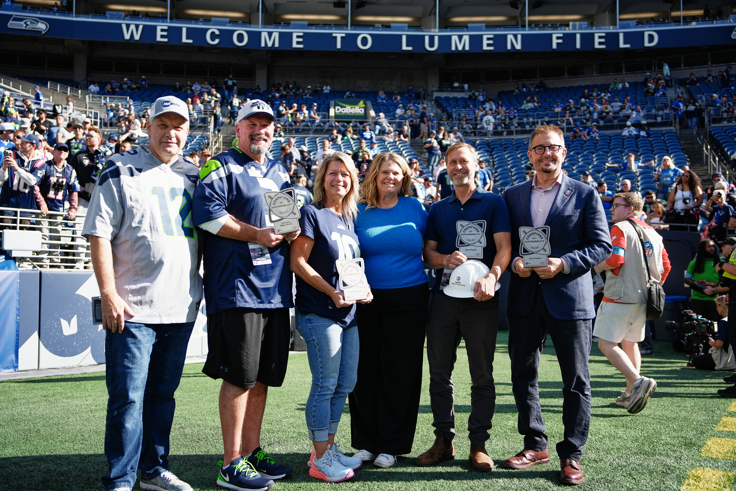 City of Renton Recognized as Zero+ Champions of Sustainability at Seattle Seahawks Opening Home Game