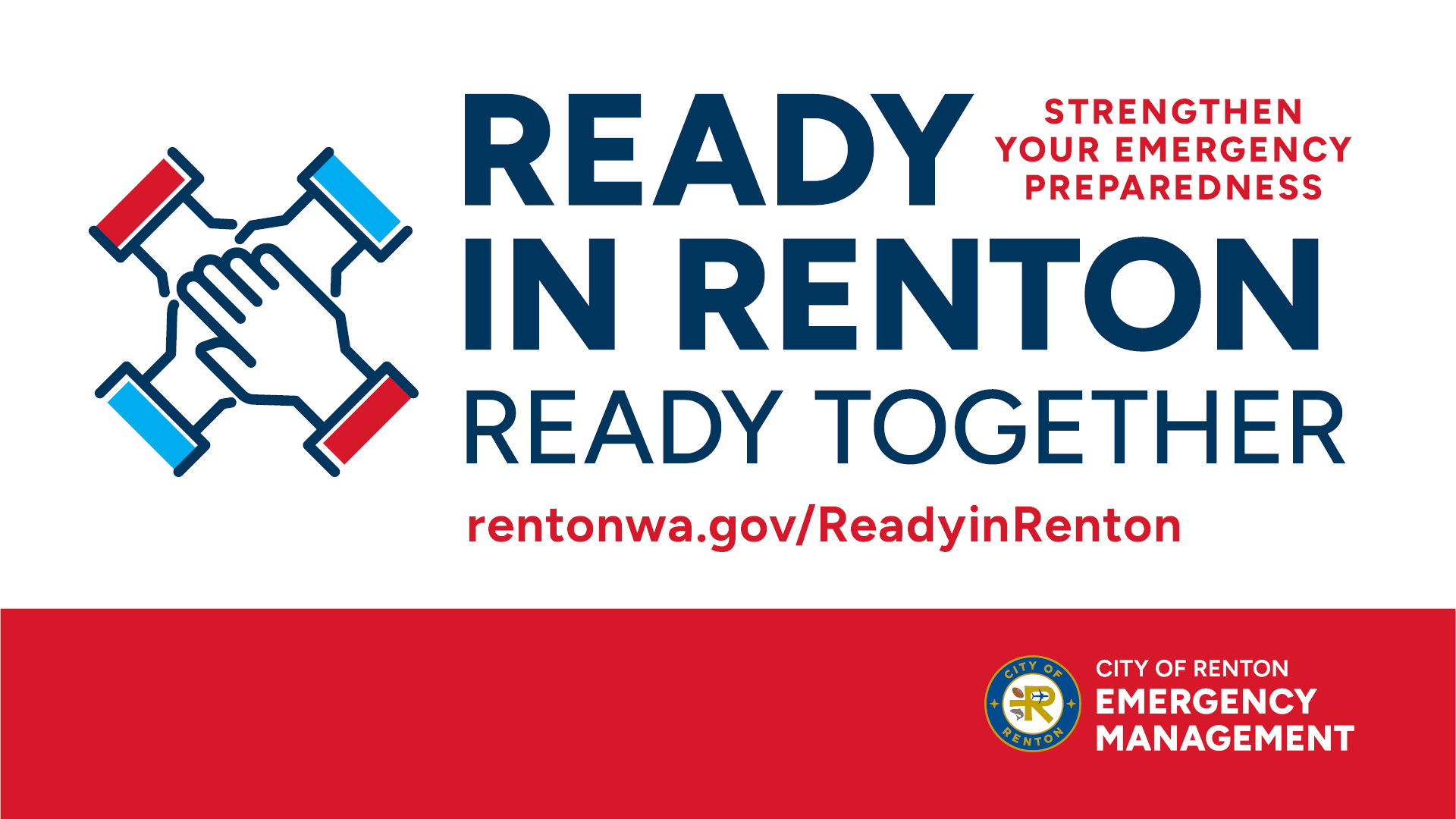 Ready in Renton Ready Together graphic in red and white 1920x1080 graphic