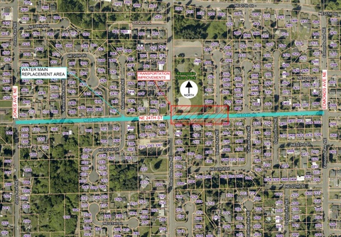 24th and 16th Water Main map